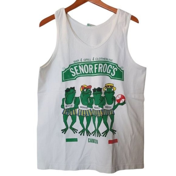 Carlos N' Charlie's Other - Vintage Senor Frog Carlos N' Charlie's Cancun White Tank Top L Large Spring Brea